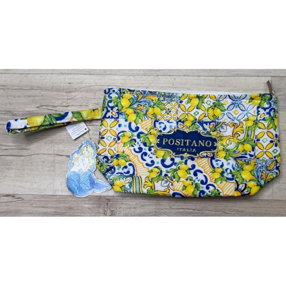 Divina Costiera Positano Italia Lemon Tile Wristlet Clutch Bag NWT Italy